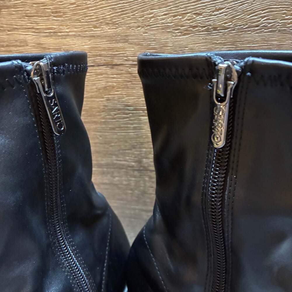 Franco Sarto A-Fancy Black Block Heel Ankle Boots Size 7M - Picture 2 of 7